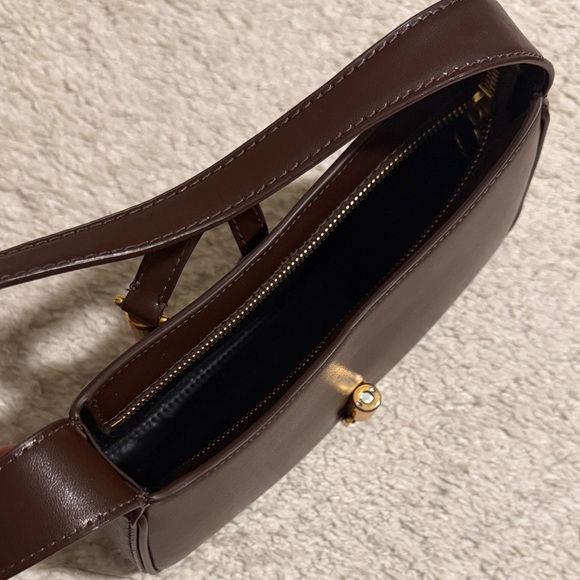 Charles & Keith Brown Shoulder Bag with Gold Accent - Picture 2 of 3